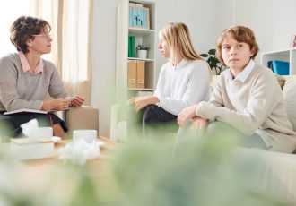 Mother and adolescent son having problem with mutual understandi